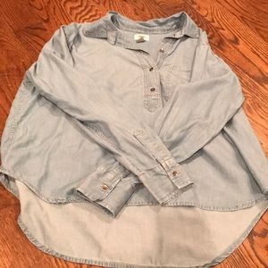 Old navy denim collared long sleeve shirt size S